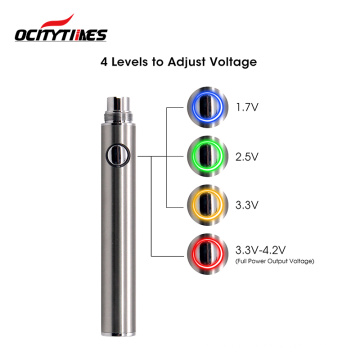 2021 Colorful Double USB vape battery 650mah CBD Adjustable Voltage 510 Thread Preheat Battery